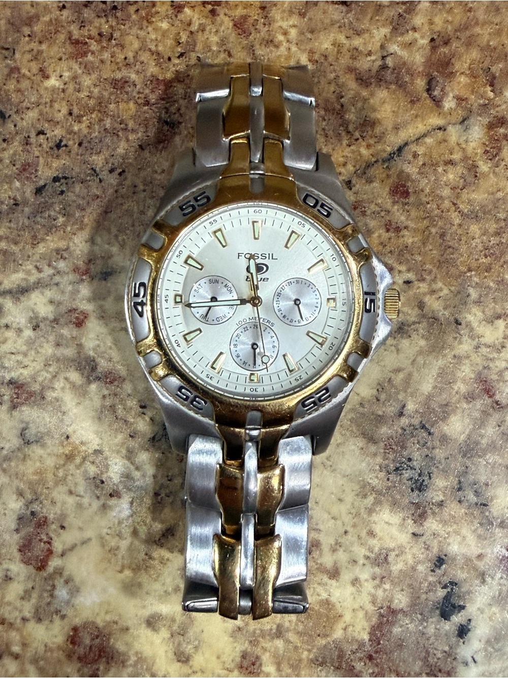 Fossil Two-Tone Men's Chronograph Watch in Gold and Silver